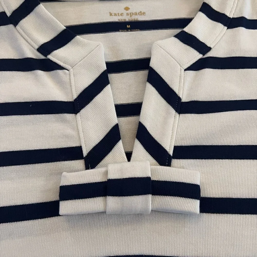 Kate Spade Blue and White Striped Box Tropez Top